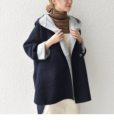 WEB限定】SHIPS any: リバー フーデット ミディ コート2｜シップスの  