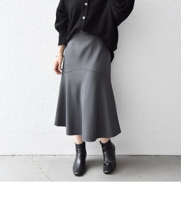 SHIPS any:〈ウォッシャブル〉ウール ライク セミフレア マーメイド スカート