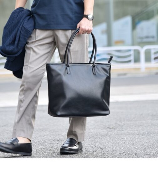 SHIPS any: 【撥水加工】 シンセティック レザー トートバッグ