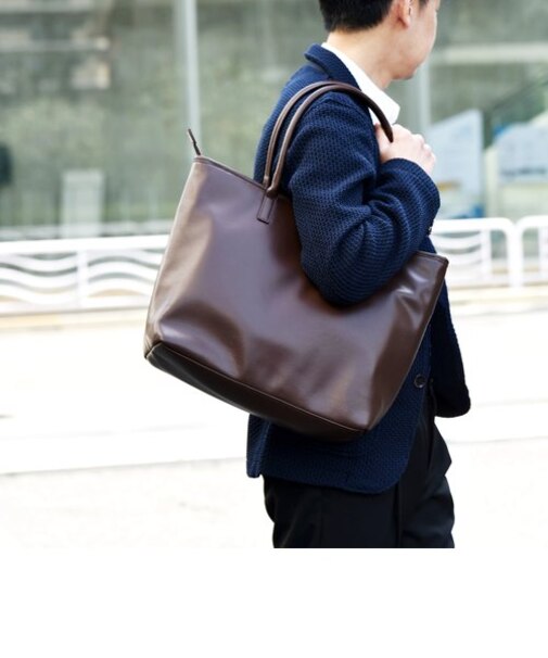 SHIPS any: 【撥水加工】 シンセティック レザー トートバッグ