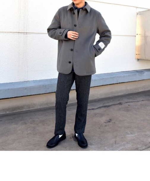 SHIPS any: ＜ストレッチ＞フューチャー メルトン シングル Pコート 22FW◇