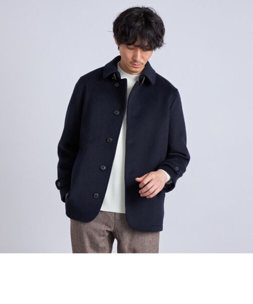 SHIPS any: ＜ストレッチ＞フューチャー メルトン シングル Pコート 22FW◇