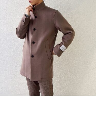 SHIPS any: ＜ストレッチ＞フューチャー メルトン スタンドカラー コート 22FW◇