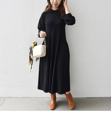 SHIPS any: ファインウール ミックス リブ ワンピース