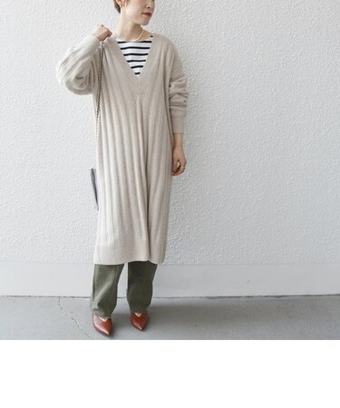 SHIPS any: ファーリー ニット ワイド リブ ワンピース