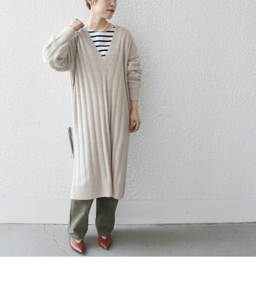 SHIPS any: ファーリー ニット ワイド リブ ワンピース