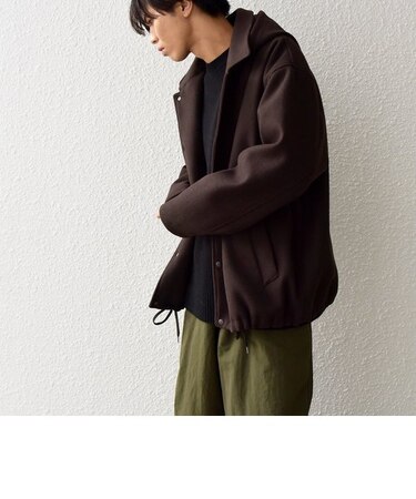 SHIPS any: ウールライク メルトン フード ブルゾン◇