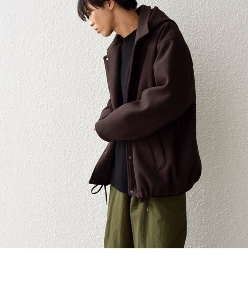 SHIPS any: ウールライク メルトン フード ブルゾン◇