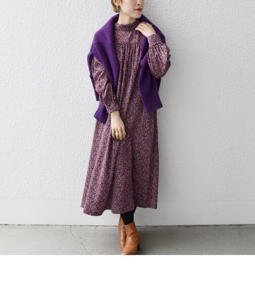 SHIPS any:〈ウォッシャブル〉プチ リーフ＆フラワープリント 2WAY ワンピース