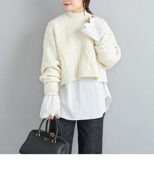 【SHIPS別注】WRAPINKNOT: ショート ハイネック トップス