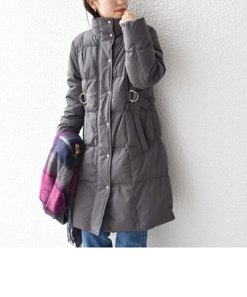 *〈手洗い可能〉ウエストシェイプダウンコート◇