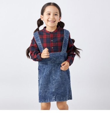 SHIPS any: バンドカラー チェックシャツ<KIDS>