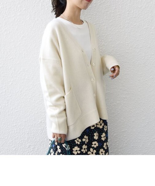 SHIPS any: カシミヤ ミックス ワイド Vネック カーディガン2