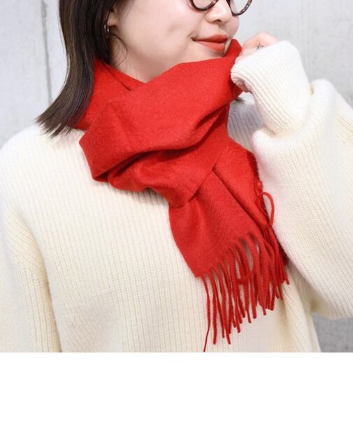 SHIPS any: カシミヤ ソリッド マフラー 23AW ◇