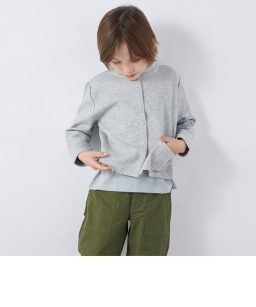 SHIPS any: クルーネック ポンチ カーディガン<KIDS>