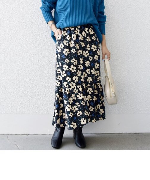 SHIPS any:〈ウォッシャブル〉フラワー ドット ギャザー ティアード スカート