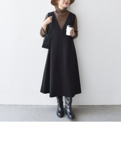 SHIPS any:〈ウォッシャブル〉ニードルパンチ シーム フレア Vネック  