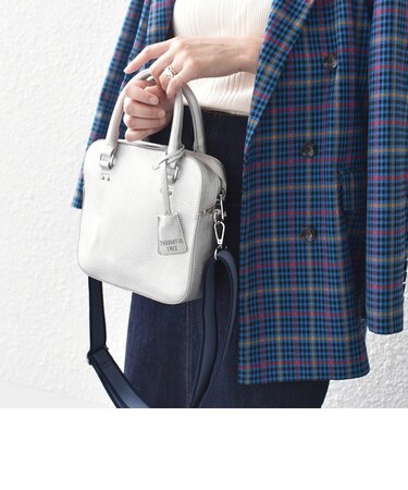 スクエア ロゴ  ショルダー ボストン バッグ ◇