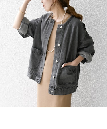 ノーカラー デニム ブルゾン［SHIPS any DENIM］｜シップスの通販 