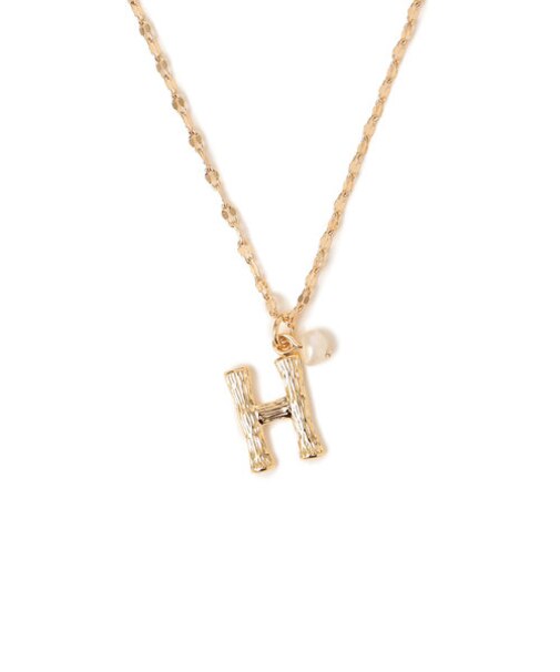 イニシャルパールモチーフネックレス