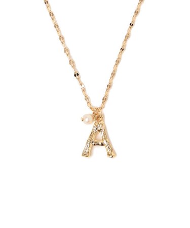 イニシャルパールモチーフネックレス