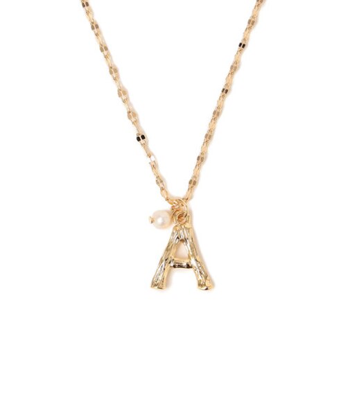 イニシャルパールモチーフネックレス
