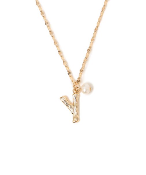 イニシャルパールモチーフネックレス
