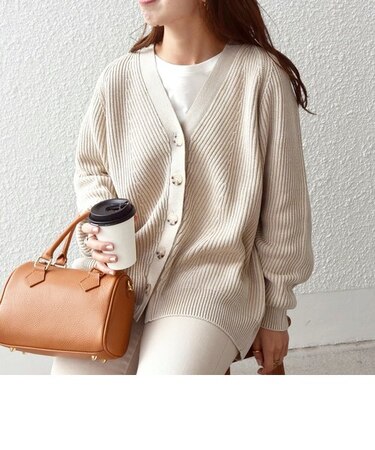 SHIPS any:〈手洗い可能〉オーバーダイ Vネック カーディガン