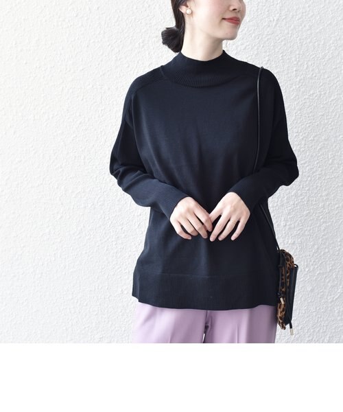 手洗い可能〉ハイネック サイド リブ プルオーバー◇｜シップス