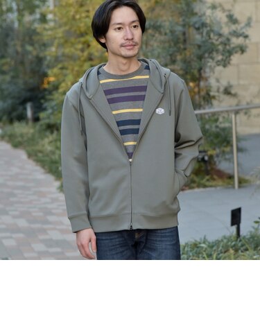 *SHIPS: スタイリッシュ ロゴ ワッペン バルキー ポンチ ジップ パーカー 23SS