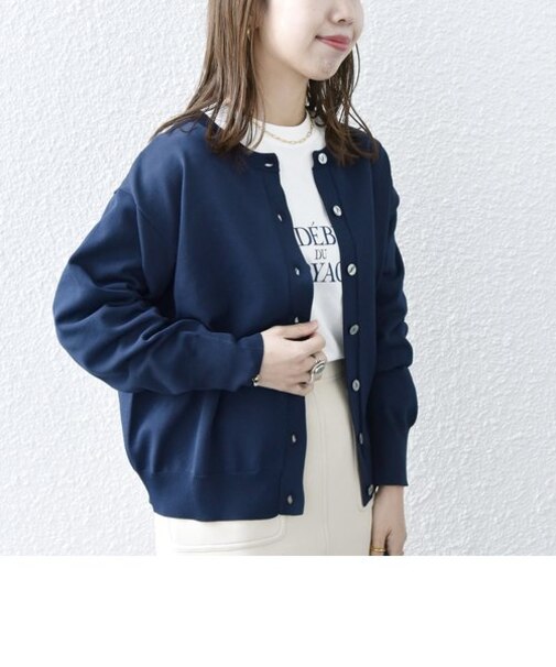 SHIPS any:〈洗濯機可能〉2WAY コクーン クルーネック カーディガン