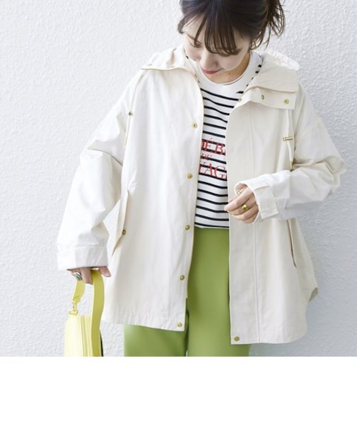 SHIPS any:〈花粉ガード〉フーデット ミディ マウンテンパーカー / ブルゾン