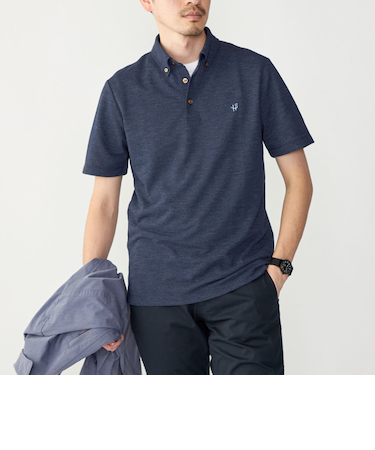 【WEB限定】SHIPS: 吸水速乾・UVケア Drymix（R）ワンポイントロゴ ボタンダウン ポロシャツ