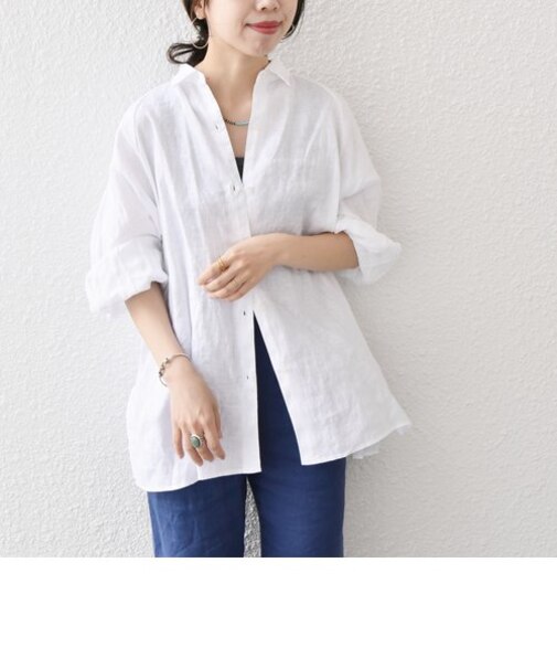 SHIPS any:〈洗濯機可能〉オーガニック リネン パフ ビッグ シャツ