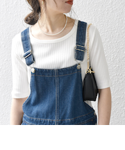 SHIPS any:〈洗濯機可能〉テレコ リブ ハーフスリーブ TEE