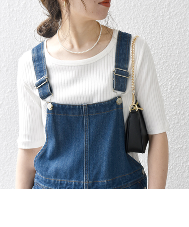 SHIPS any:〈洗濯機可能〉テレコ リブ ハーフスリーブ TEE