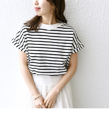 SHIPS any:〈抗菌防臭/洗濯機可能〉USAコットン フレンチスリーブ TEE