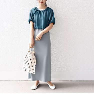 *〈手洗い可能〉シアー トップス コンビ ジョーゼット ワンピース◇