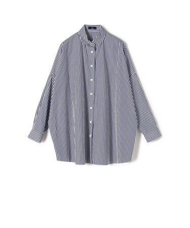 Primary NavyLabel:〈手洗い可能〉ストライプ ビッグ シルエット シャツ