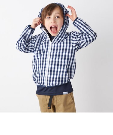 SHIPS any: <パッカブル> ギンガムチェック シャツ フーディー <KIDS>