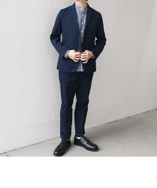 m．f．エディトリアル/m．f．エディトリアル 軽量 2WAYストレッチ 2ボタンスリムジャケット(セットアップ可能) ウールライク ストレッチ スリムフィット 2ボタンジャケット