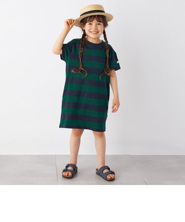 SHIPS any: ワイド ボーダー ワンピース<KIDS>