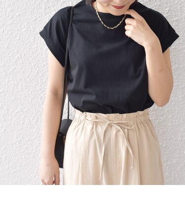 * オーガニックコットン フレンチスリーブ スリット TEE 24SS ◇