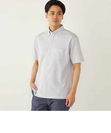 SHIPS Colors: 〈吸水速乾〉カノコ ボタンダウン 半袖 ポロシャツ