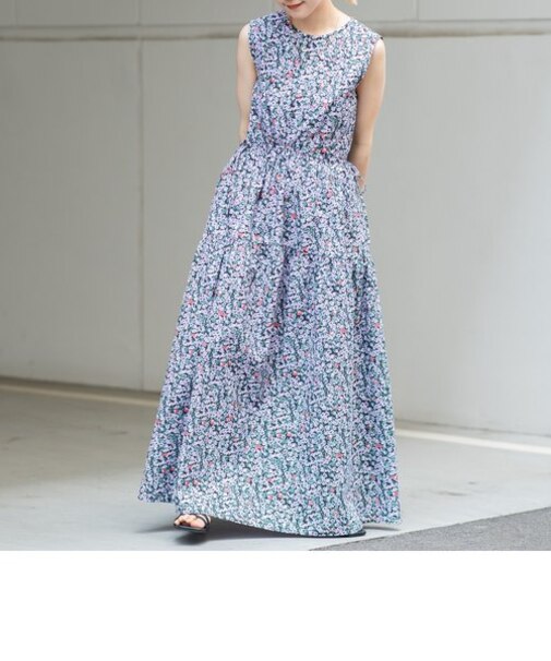 SHIPS any:〈洗濯機可能〉ミニ サッカー ノースリーブ ティアード ワンピース