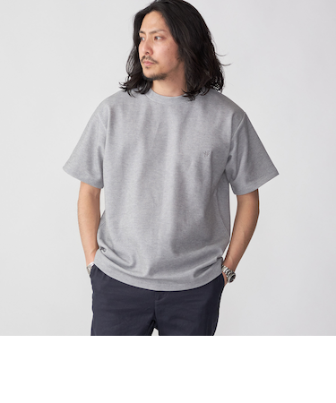 【WEB限定】SHIPS: ワンポイント ロゴ バーズアイ Tシャツ 24SS