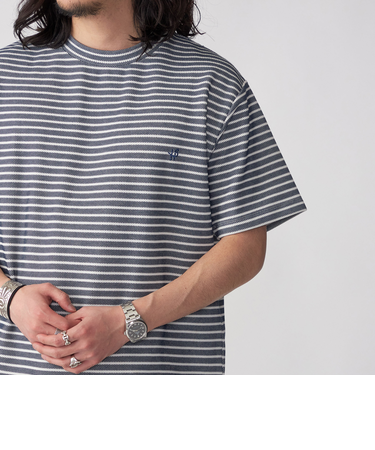 【WEB限定】SHIPS: ワンポイント ロゴ バーズアイ Tシャツ 24SS
