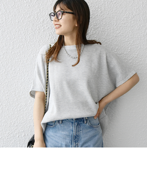 【WEB限定】SHIPS any:〈洗濯機可能〉ワッフル ワイド TEE