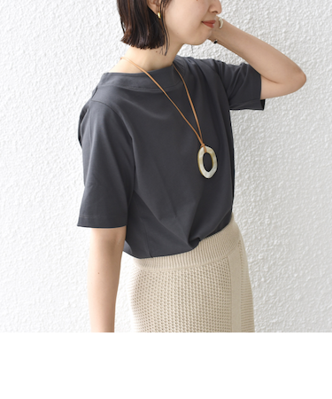 【WEB限定】〈ネックが選べる2サイズ展開〉オーガニックコットン バリエーションネック TEE