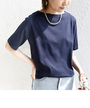 【WEB限定】〈ネックが選べる2サイズ展開〉オーガニックコットン バリエーションネック TEE